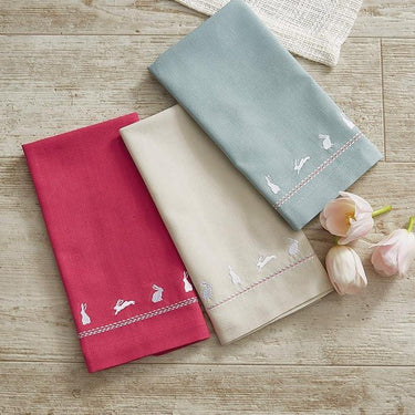 Bunny Embroidered Napkin Rose Set of 12 Park Designs - The Fox Decor